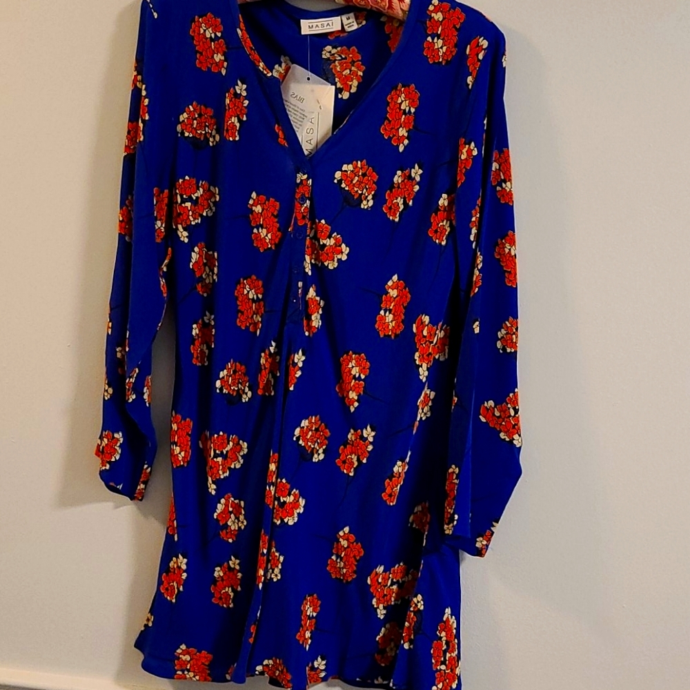 MASAI Floral Tunic Blue/Orange M